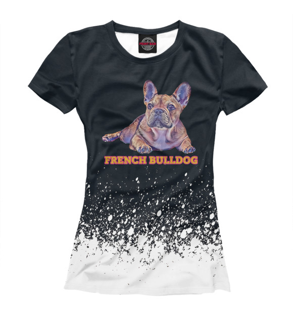 Женская футболка с изображением French Bulldog Lover цвета Белый