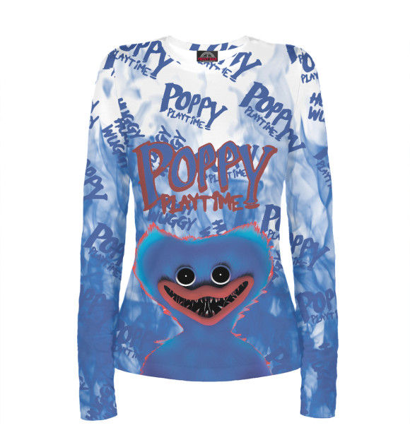 Женский лонгслив с изображением Poppy Playtime цвета Белый