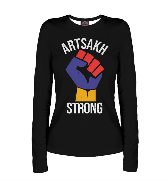 Женский лонгслив с изображением Strong Artsakh цвета Белый
