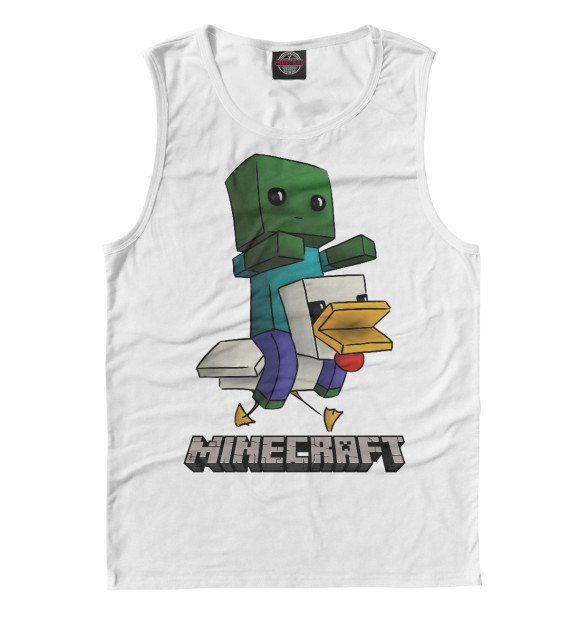 Мужская майка с изображением Minecraft цвета Белый