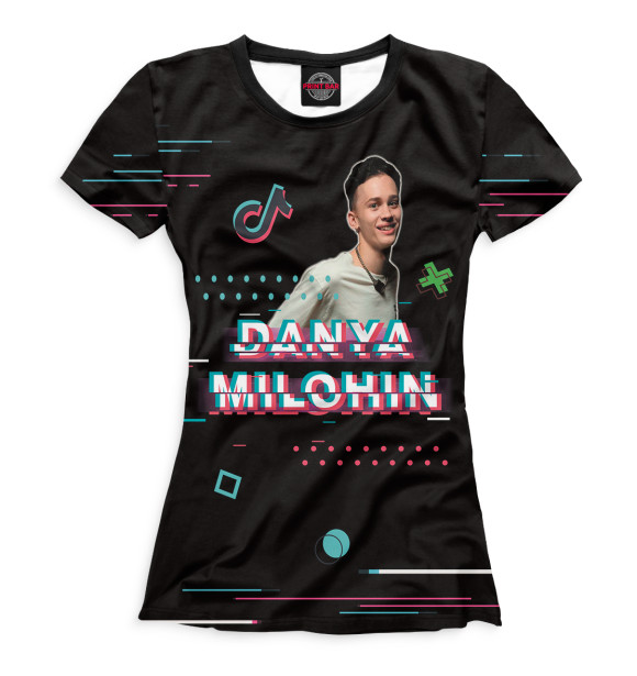 Женская футболка с изображением Даня Милохин цвета Белый