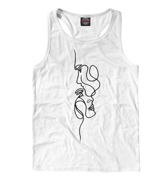 Мужская майка-борцовка с притом Лица цвета Белый Мужская майка-борцовка с изображением Лица цвета Белый