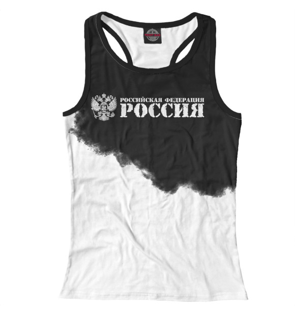 Женская майка-борцовка с изображением Россия цвета Белый