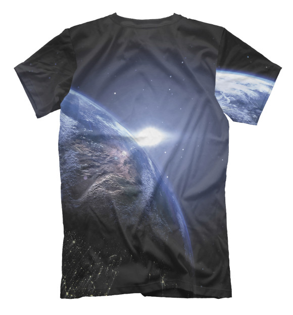 Мужская футболка с изображением Планета Земля цвета Белый