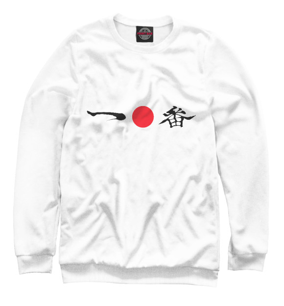 Мужской свитшот с изображением Afro Samurai - Number 1 цвета Белый