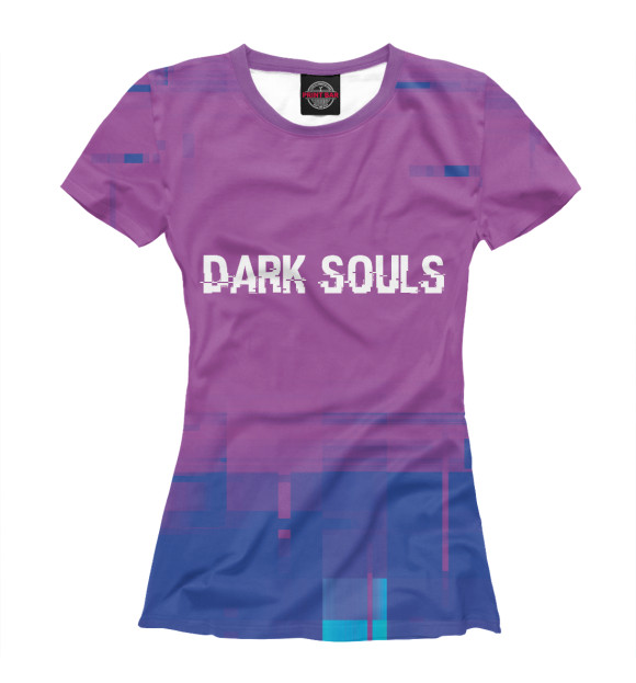 Женская футболка с изображением Dark Souls Glitch цвета Белый