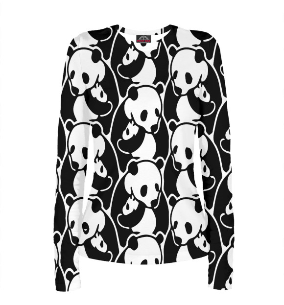 Женский лонгслив с изображением Панда цвета Белый