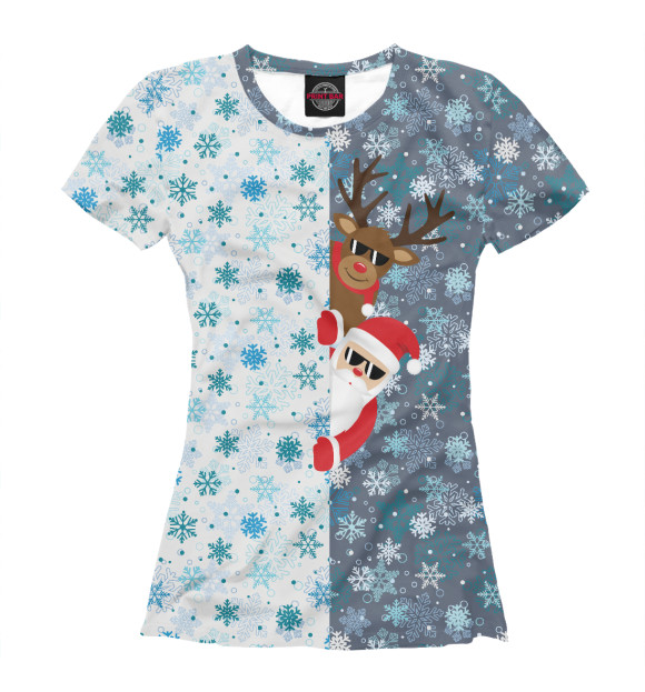 Футболка для девочек с изображением С Новым Годом! цвета Белый