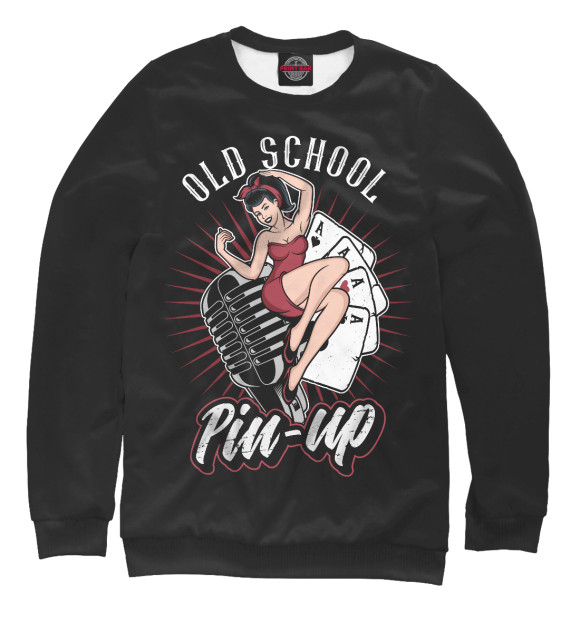 Свитшот для девочек с изображением Old School цвета Белый