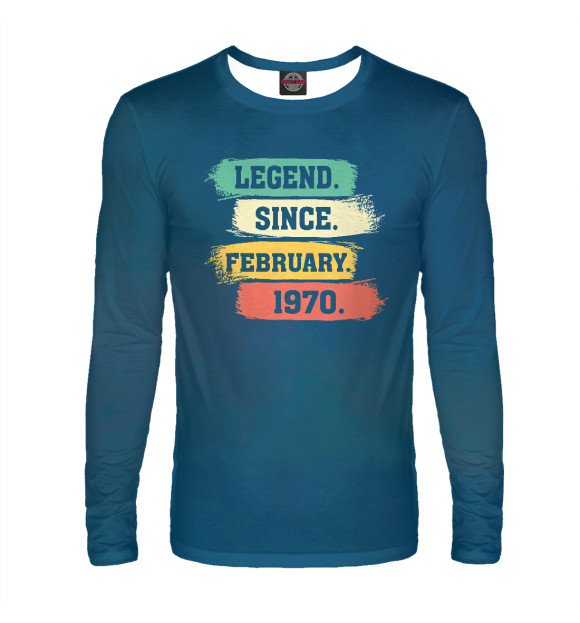 Мужской лонгслив с изображением Legend Since February 1970 цвета Белый