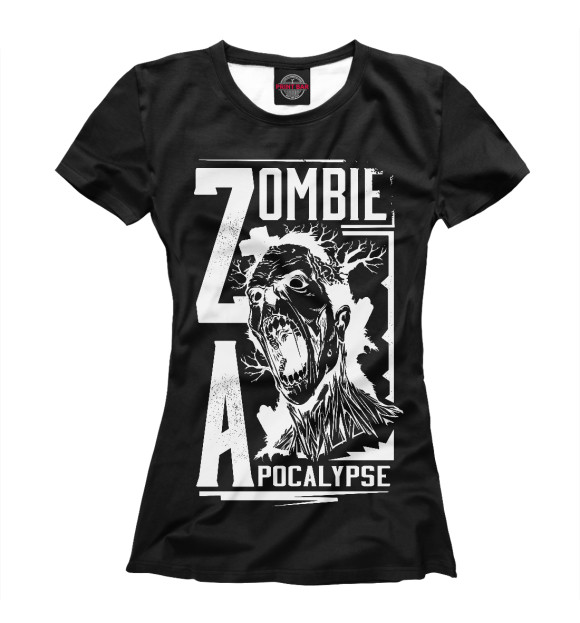 Женская футболка с изображением Зомби-апокалипсис цвета Белый