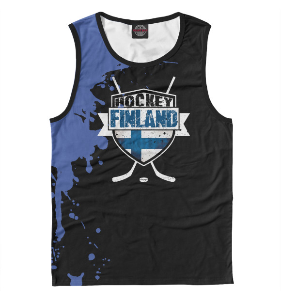 Мужская майка с изображением Ice Hockey Finland цвета Белый