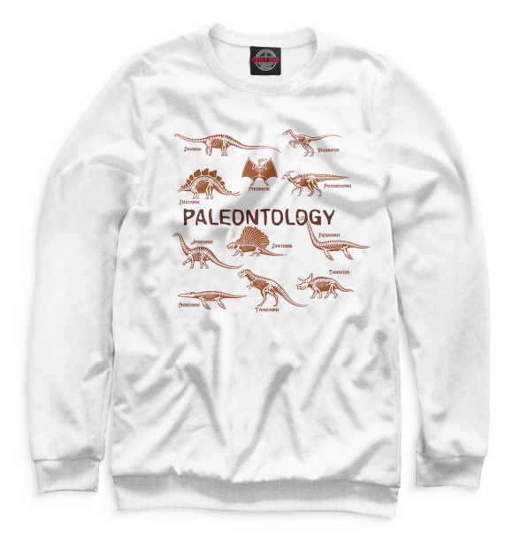 Свитшот для девочек с изображением Paleontology цвета Белый