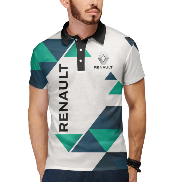 Мужское поло с притом RENAULT цвета Белый Мужское поло с изображением RENAULT цвета Белый