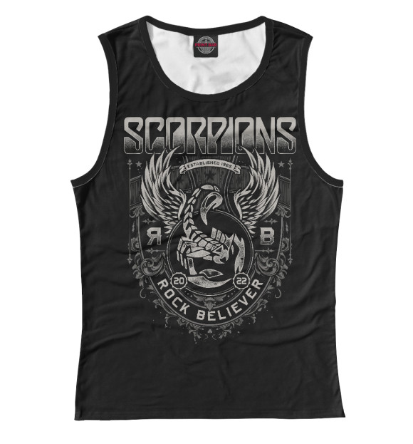 Майка для девочки с изображением Scorpions цвета Белый