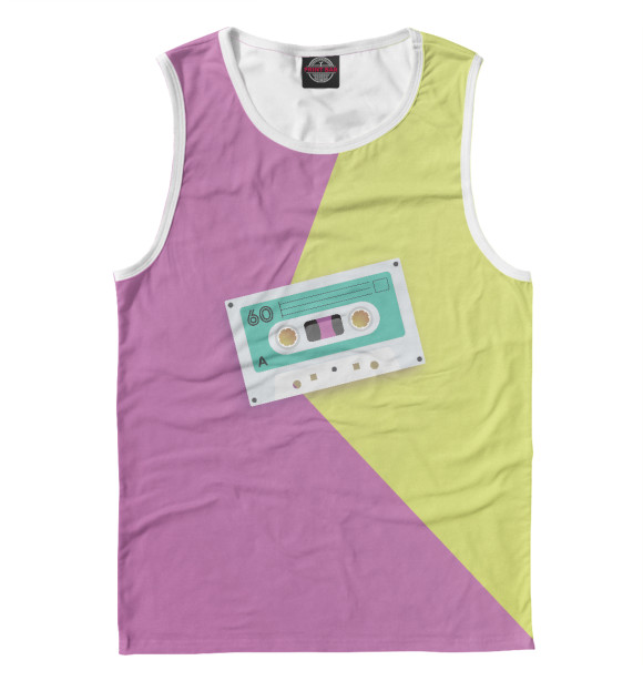 Майка для мальчика с притом Кассета цвета Белый Майка для мальчика с изображением Кассета цвета Белый