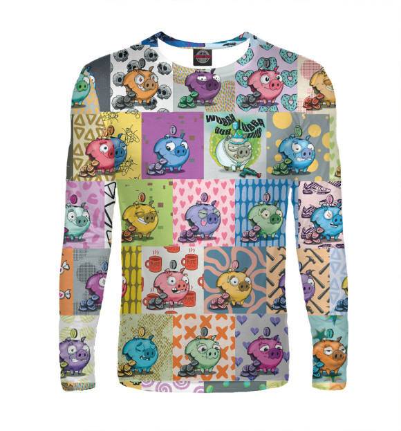 Мужской лонгслив с изображением NFT Piggy bankTON цвета Белый