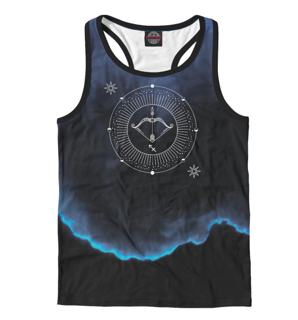 Мужская майка-борцовка с изображением Sagittarius zodiac sign цвета Белый