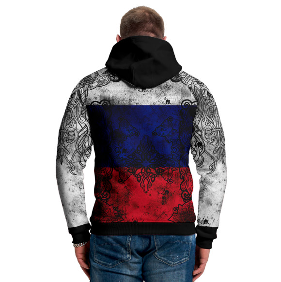 Мужское худи с изображением Герб цвета Белый