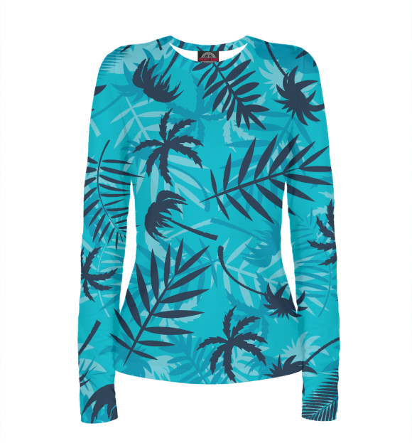 Женский лонгслив с изображением Природа цвета Белый