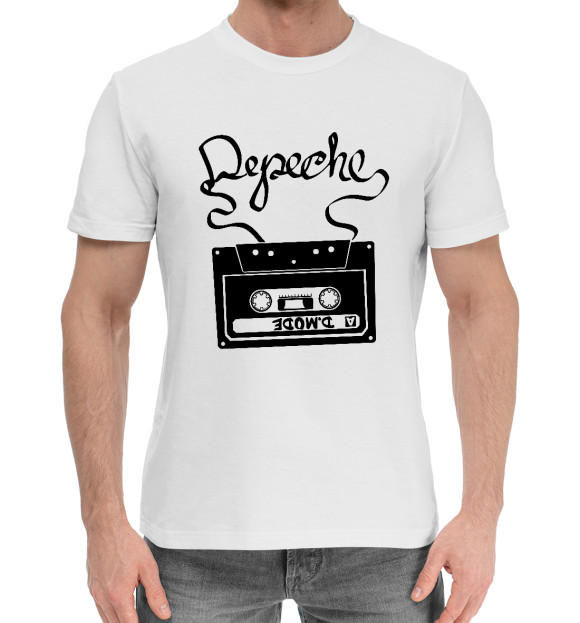 Мужская хлопковая футболка с изображением Depeche Mode цвета Белый
