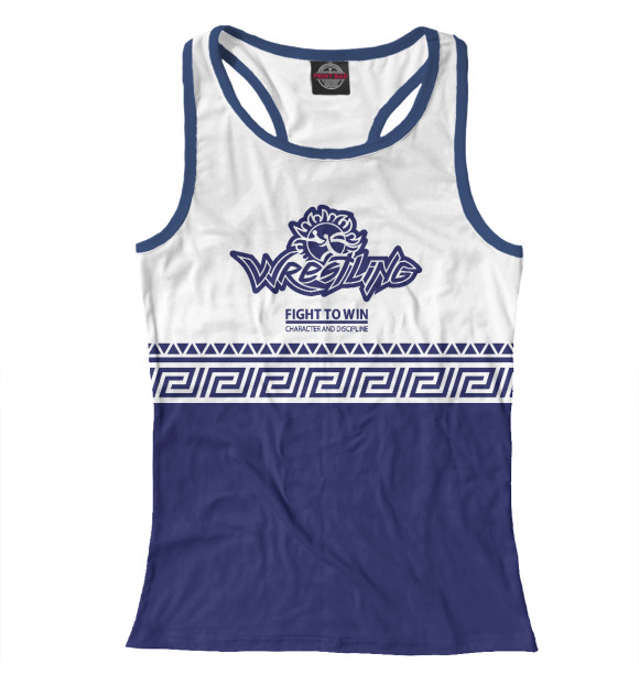 Женская майка-борцовка с изображением Вольная борьба - fight to win цвета Белый