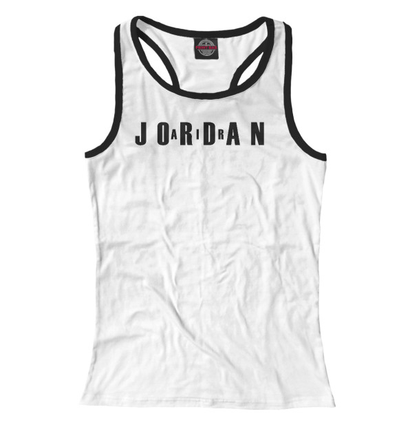 Женская майка-борцовка с изображением Air Jordan (Аир Джордан) цвета Белый