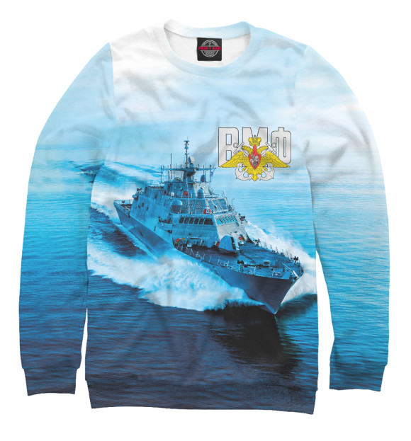 Свитшот для девочек с изображением Военно Морской Флот цвета Белый