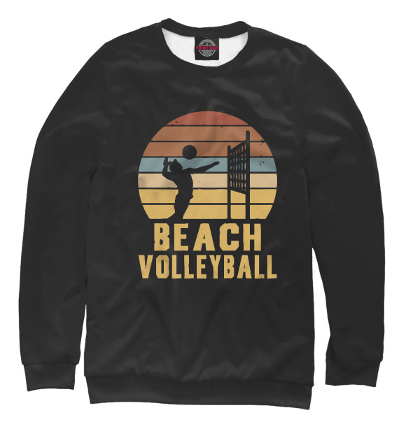 Женский свитшот с изображением Пляжный волейбол цвета Белый