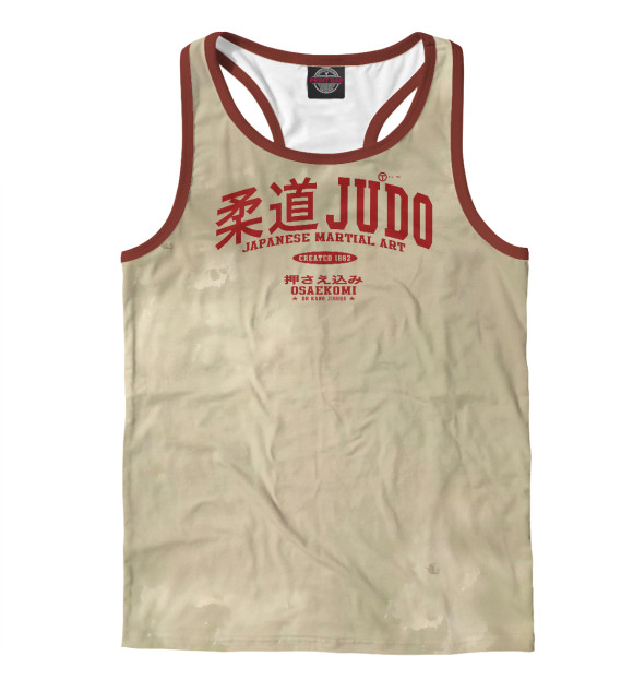 Мужская майка-борцовка с изображением Judo цвета Белый