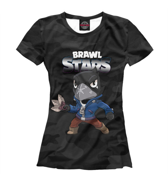 Женская футболка с изображением Brawl Stars Crow цвета Белый