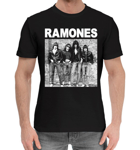 Мужская хлопковая футболка с изображением Ramones - Ramones цвета Черный