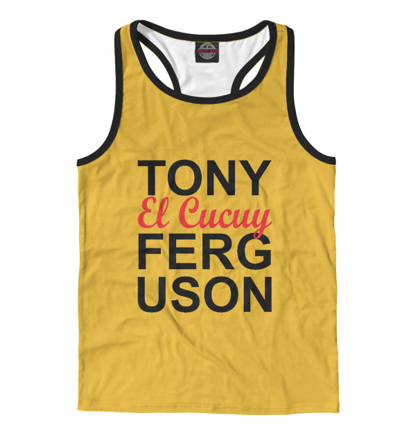 Мужская майка-борцовка с притом Тони Фергюсон цвета Белый Мужская майка-борцовка с изображением Тони Фергюсон цвета Белый