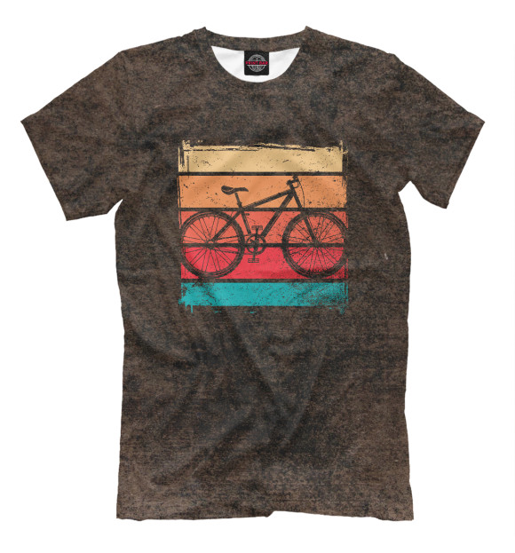 Мужская футболка с изображением Vintage Bike Art Cycling цвета Белый