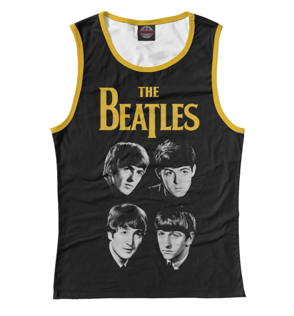 Майка для девочки с притом The beatles цвета Белый Майка для девочки с изображением The beatles цвета Белый