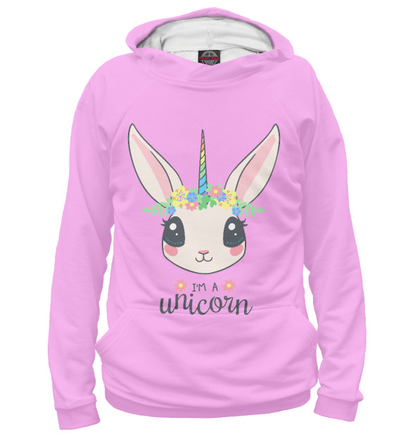 Мужское худи с изображением Unicorn цвета Белый