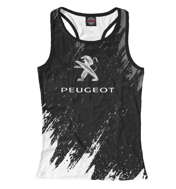 Женская майка-борцовка с изображением Peugeot цвета Белый