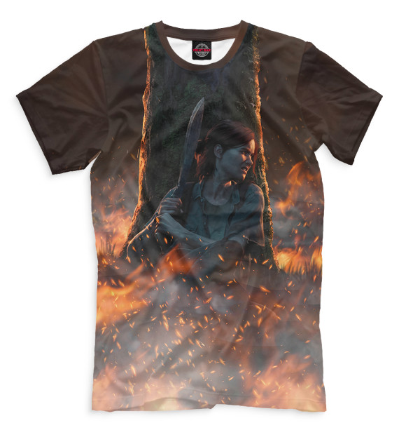 Мужская футболка с изображением Элли с мачете цвета Белый