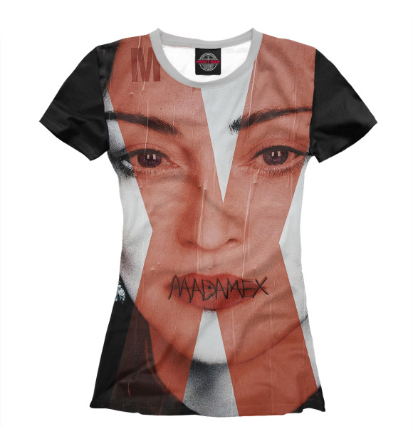 Женская футболка с изображением Стрит арт Мадонна цвета Белый