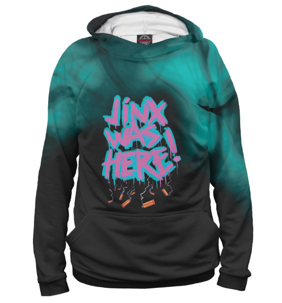 Женское худи с изображением Jinx was here! цвета Белый