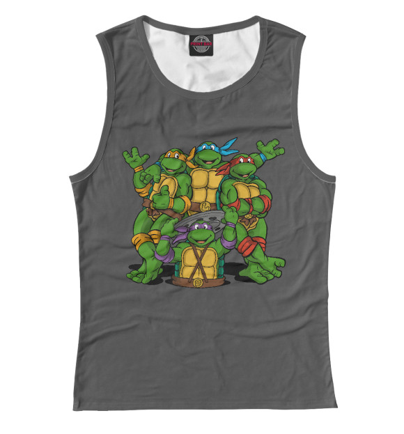Майка для девочки с изображением Ninja turtles цвета Белый