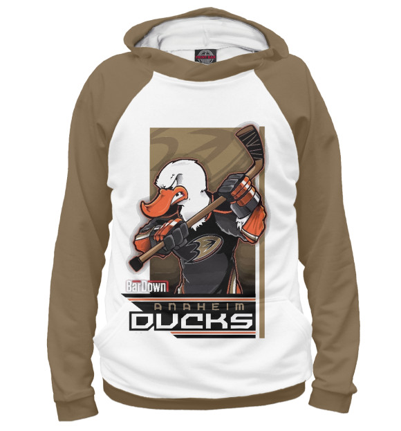 Мужское худи с изображением Anaheim Ducks цвета Белый