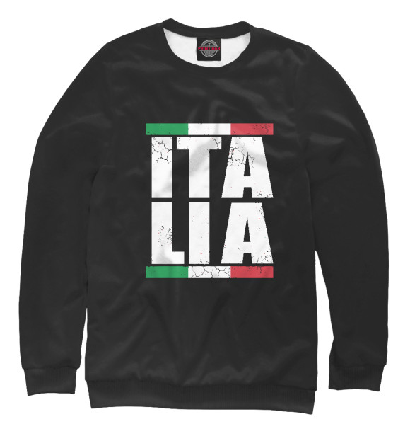 Мужской свитшот с изображением Italia цвета Белый