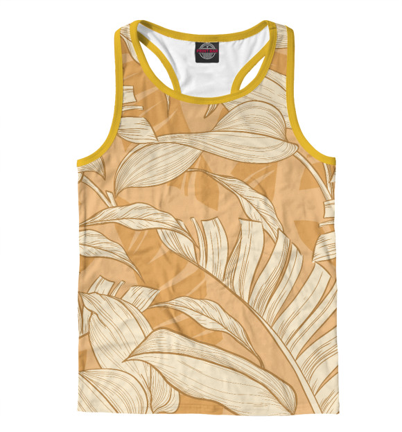 Мужская майка-борцовка с изображением ТРОПИЧЕСКИЙ ФОН цвета Белый