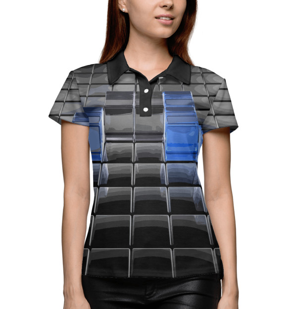 Женское поло с изображением Текстура 3D цвета Белый