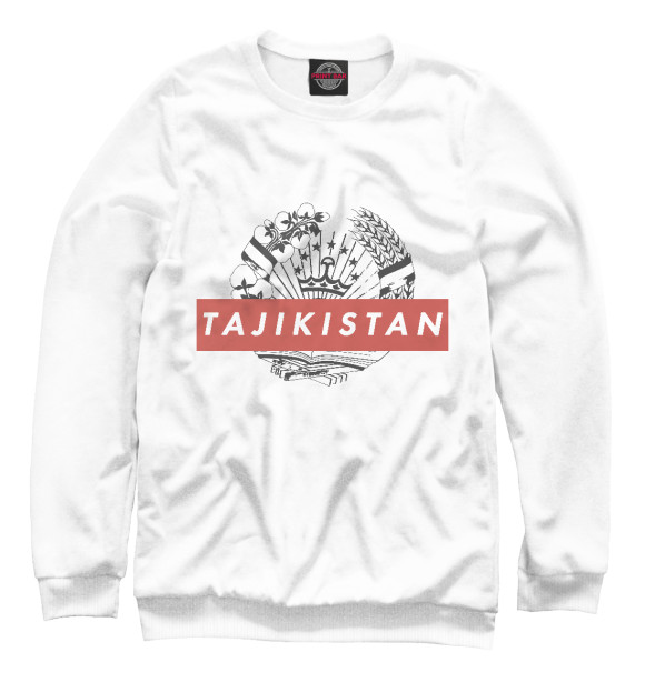 Свитшот для девочек с изображением Tajikistan цвета Белый