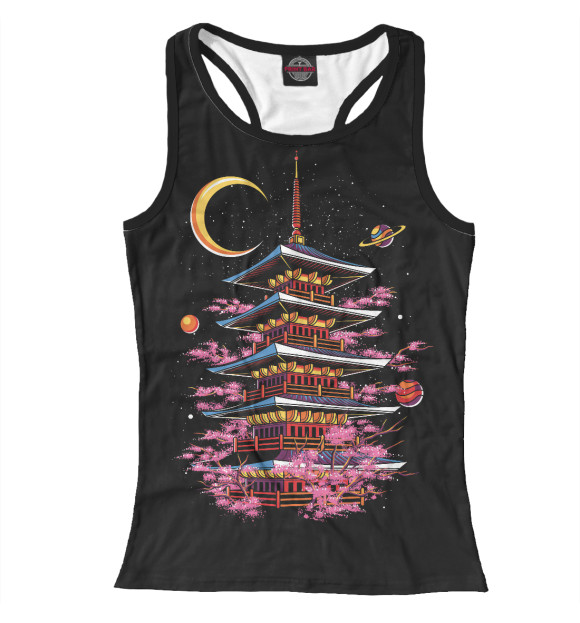 Женская майка-борцовка с изображением FM трансляция цвета Белый