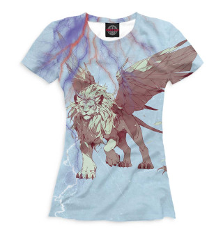 Женская футболка Лев с крыльями