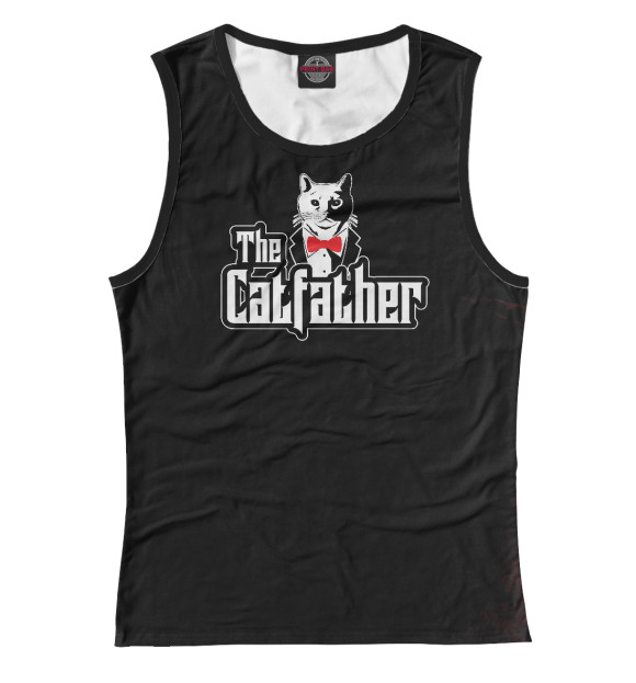 Женская майка с изображением CATS The Catfather цвета Белый