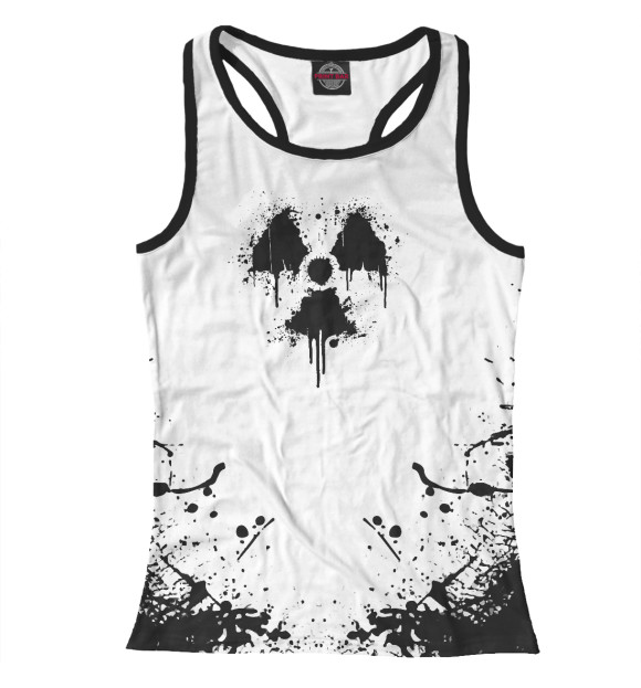 Женская майка-борцовка с притом S.T.A.L.K.E.R. цвета Белый Женская майка-борцовка с изображением S.T.A.L.K.E.R. цвета Белый